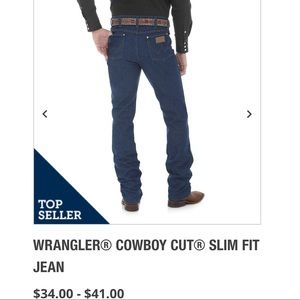 100% Cotton Men’s Wrangler Cowboy Cut Jeans-33x34